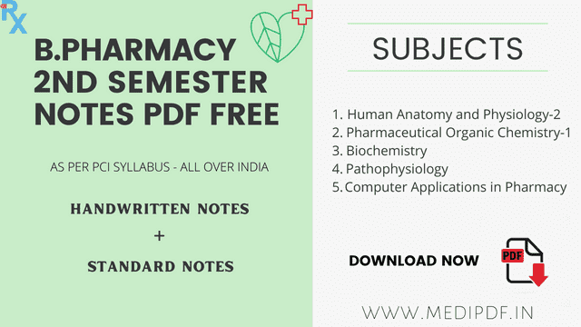 B Pharmacy 2nd Semester Notes PDF Free - MediPdf