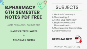 B Pharmacy 6th Semester Notes PDFs Free - MediPdf