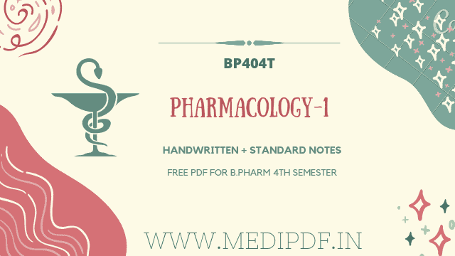 Pharmacology 1 Notes PDF Free - MediPdf